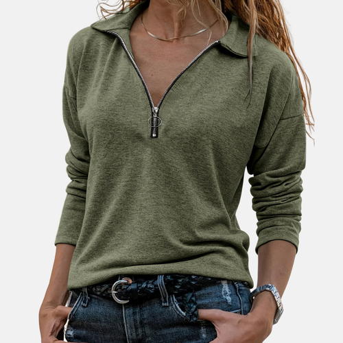 Sheena | Chic Long-Sleeved Zip Top