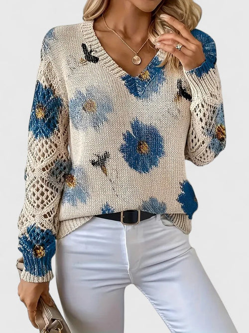Aurélie | Elegant cardigan with floral pattern