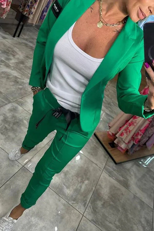 Ksenia | Tailored set with a soft blazer and relaxed joggers