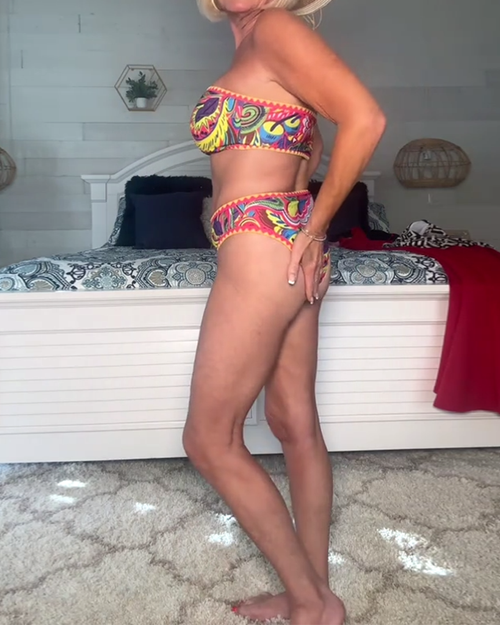 SAVINA – PRINTED TUBE TOP BIKINI SET