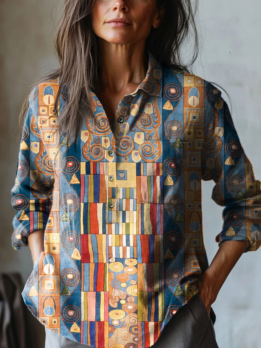 Noelia | Abstract Geometric Art 3/4 Sleeve Shirt
