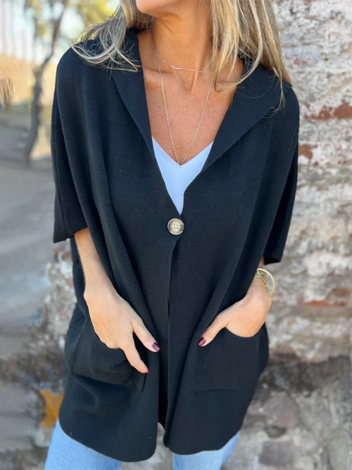 Odette | Cozy Pocket Cape Cardigan