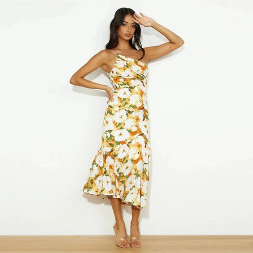 Reya™ – Asymmetric Floral Maxi Dress