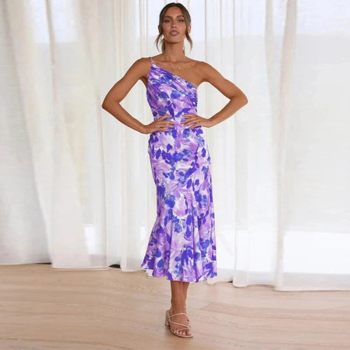Reya™ – Asymmetric Floral Maxi Dress