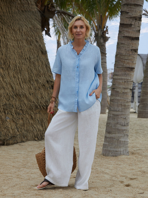 LUCIA – RUFFLE SHORT SLEEVE SHIRT