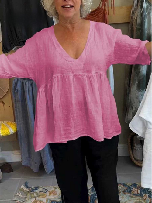 SERENA – V-NECK BLEND SHIRT