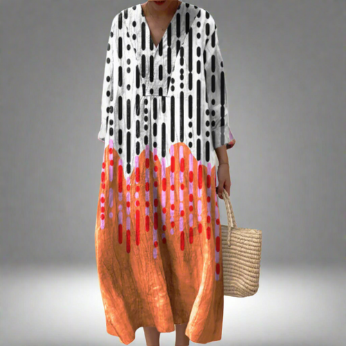 Tessa | Maxi Dress with Abstract Drip Print