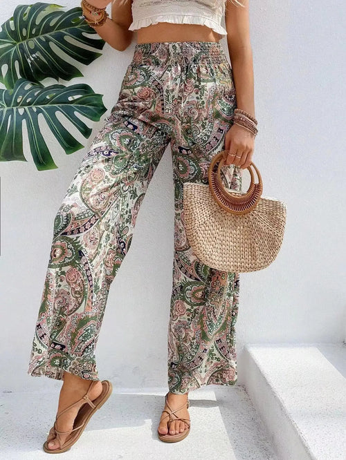 SIENNA - VINTAGE PRINT WIDE-LEG TROUSERS