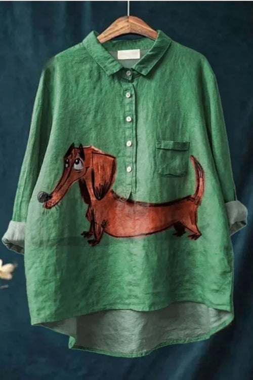 Sofia® | Dog Print Blouse