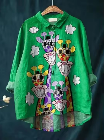 Sofia® | Vibrant Giraffe Print Blouse