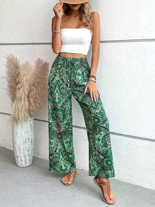 SIENNA - VINTAGE PRINT WIDE-LEG TROUSERS
