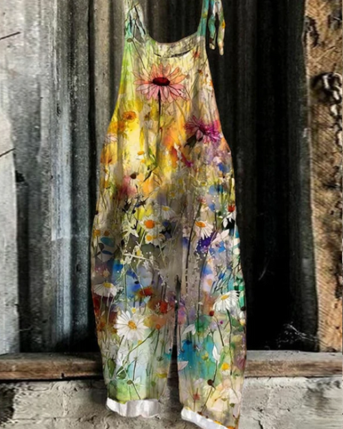 Charlotte | Retro Floral Jumpsuit
