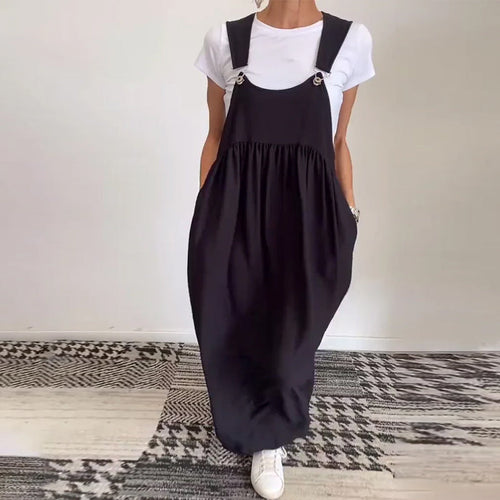 Casual Solid Colour Dress with Straps