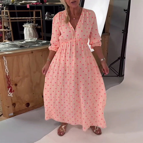 AVA – V-NECK HEART PRINT DRESS