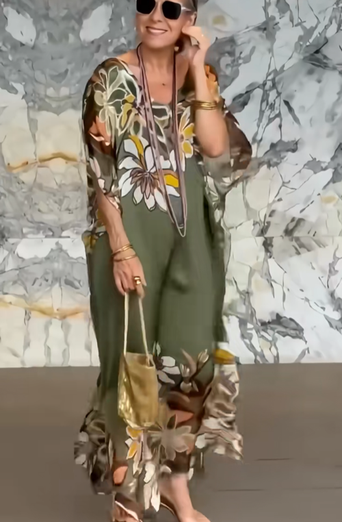 Isla | Bohemian Floral Kaftan Dress