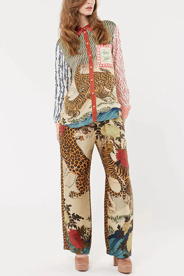 Savanna™ Tropical Tiger Print Shirt & Pants Set