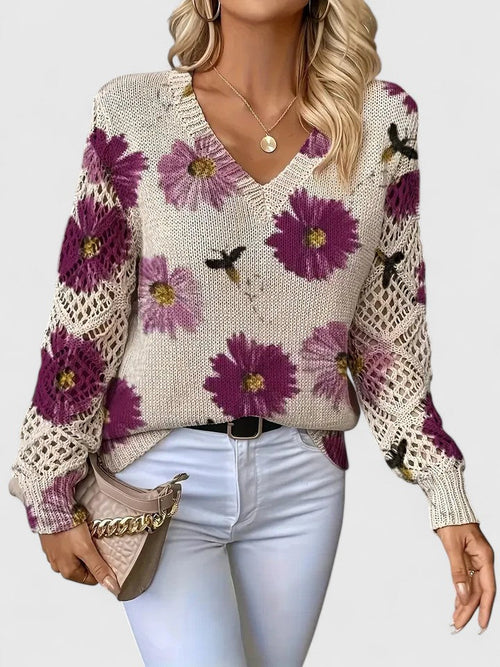 Aurélie | Elegant cardigan with floral pattern