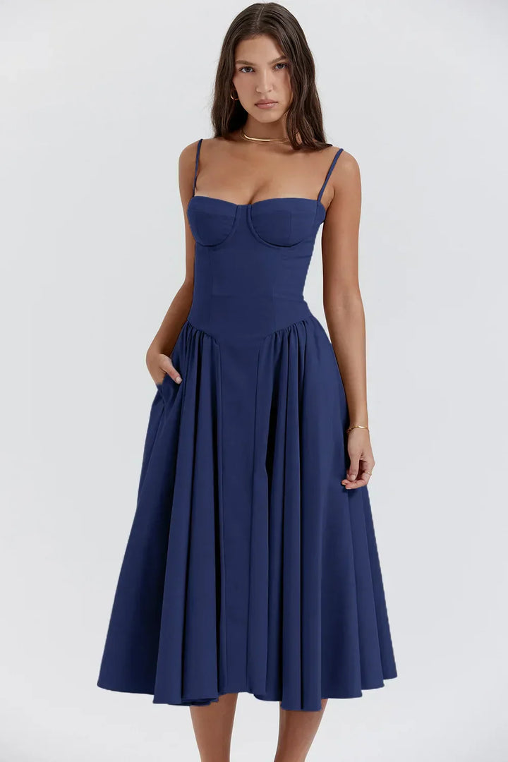 Sleeveless Midi Dress with Corset Fit – Attractive Fit