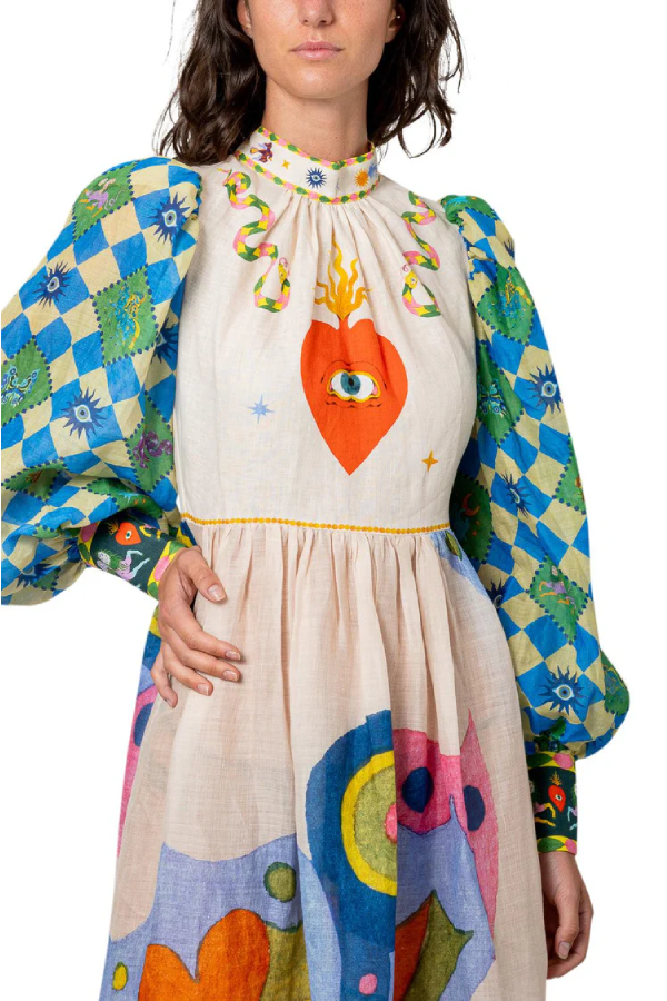 Dear to My Heart Lantern Sleeve Midi Dress
