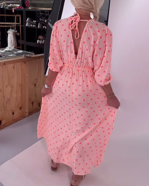 AVA – V-NECK HEART PRINT DRESS