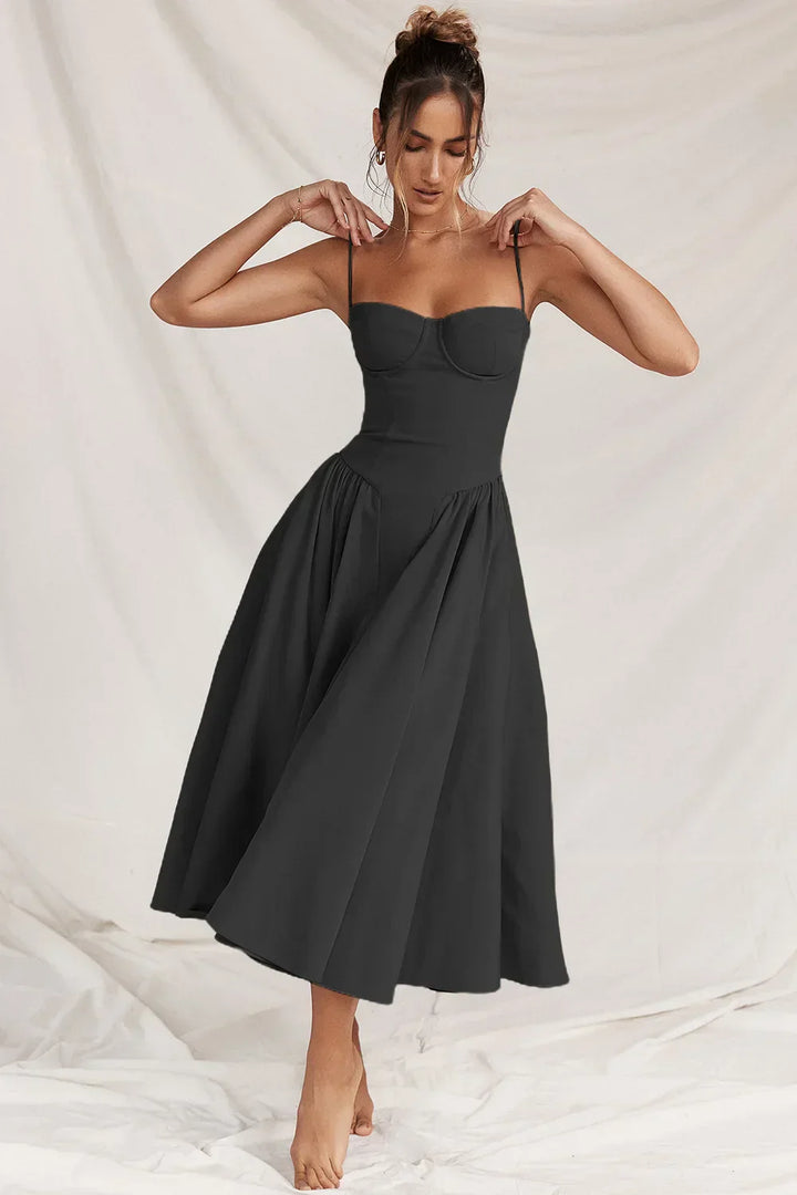 Sleeveless Midi Dress with Corset Fit – Attractive Fit