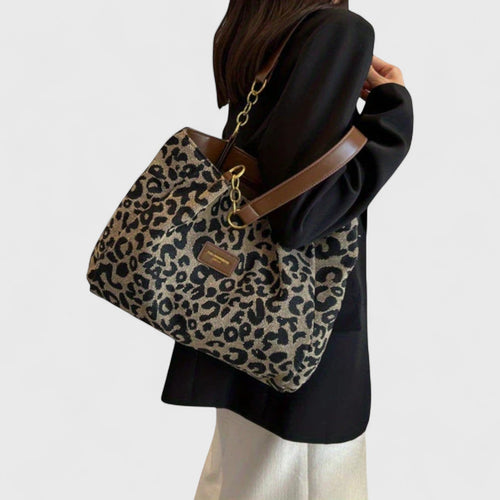 Alizée | Leopard Print Canvas Shopping Bag