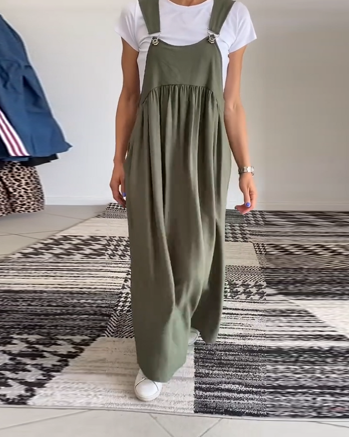 Casual Solid Colour Dress with Straps