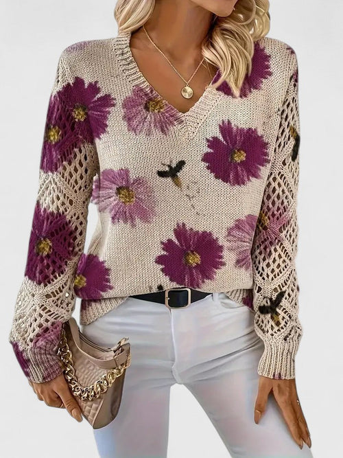 Aurélie | Elegant cardigan with floral pattern
