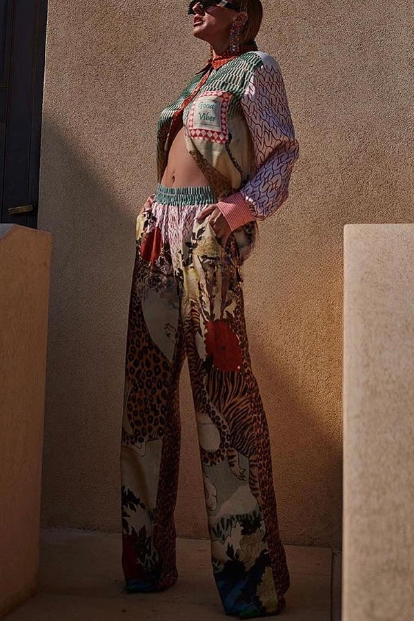 Savanna™ Tropical Tiger Print Shirt & Pants Set