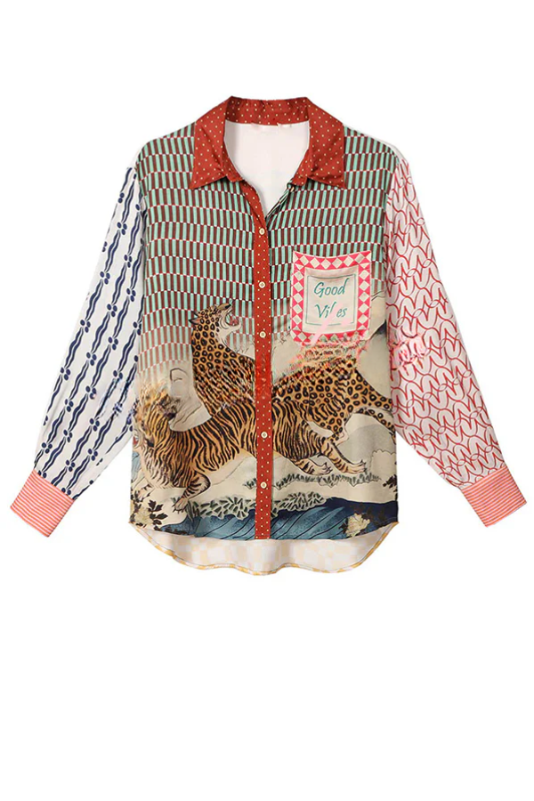 Savanna™ Tropical Tiger Print Shirt & Pants Set