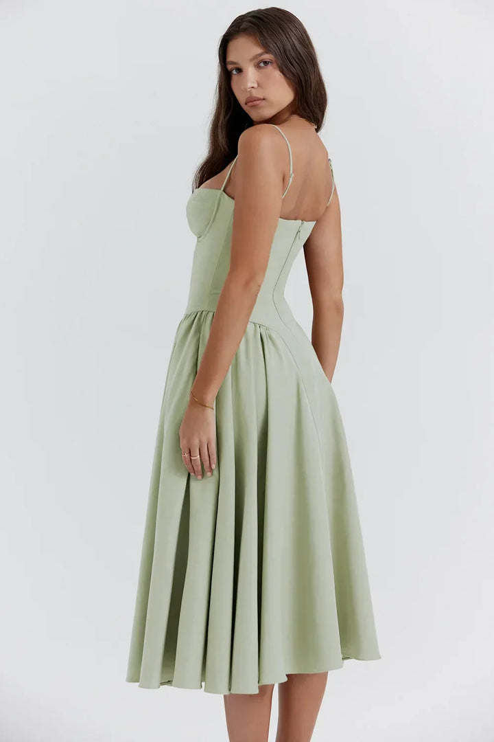 Sleeveless Midi Dress with Corset Fit – Attractive Fit