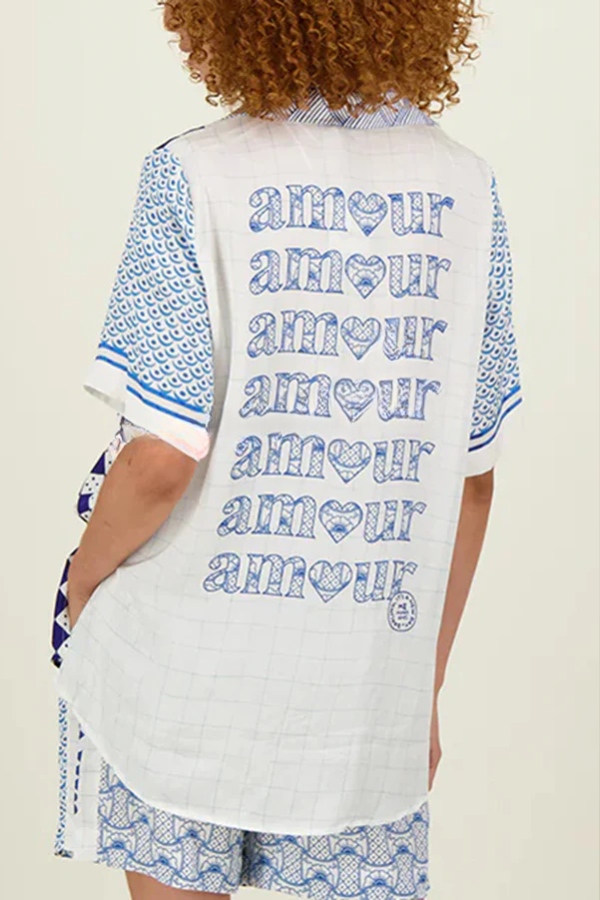 Dragon Print Short Sleeve Shirt & Pants Set
