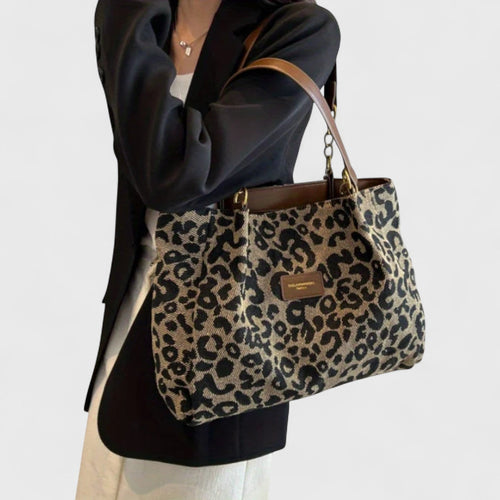 Alizée | Leopard Print Canvas Shopping Bag