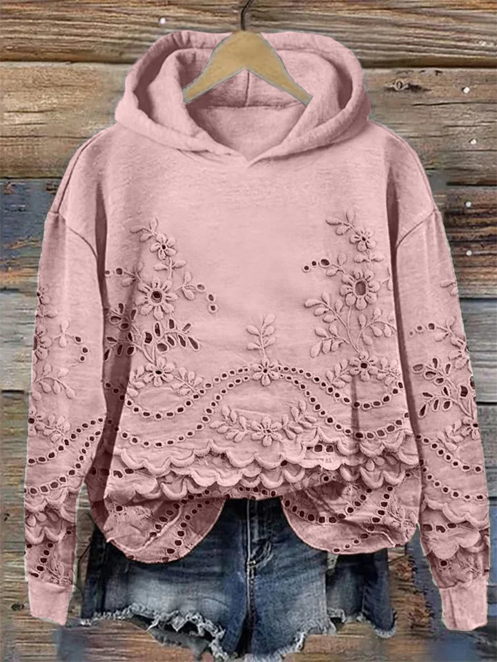 SACHZNA | Hoodie with Floral Embroidery
