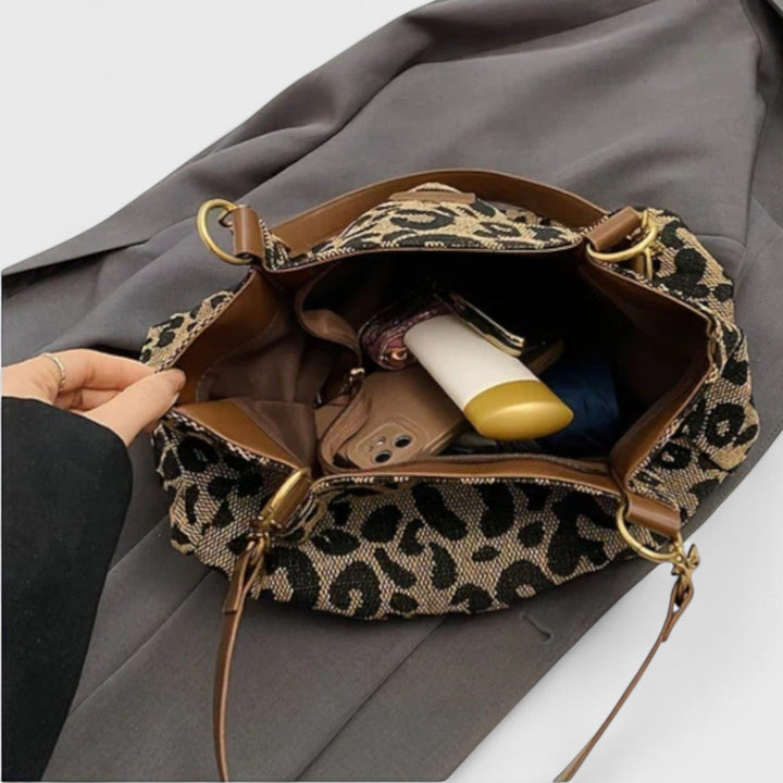 Alizée | Leopard Print Canvas Shopping Bag
