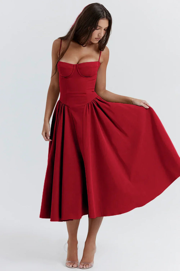Sleeveless Midi Dress with Corset Fit – Attractive Fit