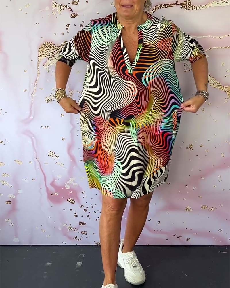 Ria™ | Colourful V-neck Dress