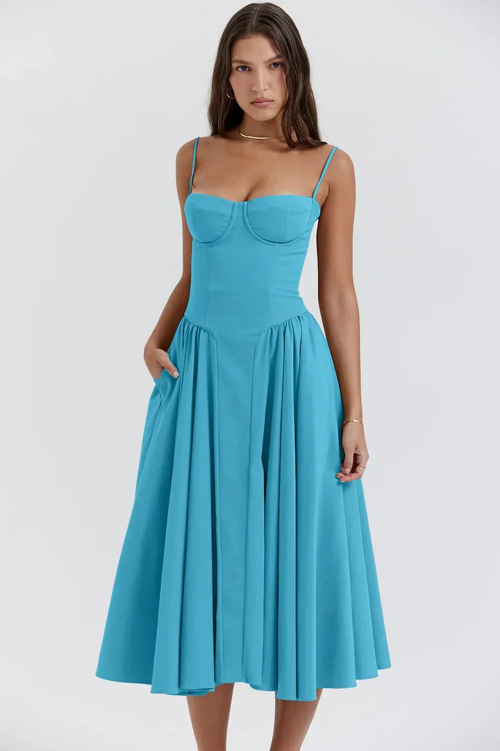 Sleeveless Midi Dress with Corset Fit – Attractive Fit