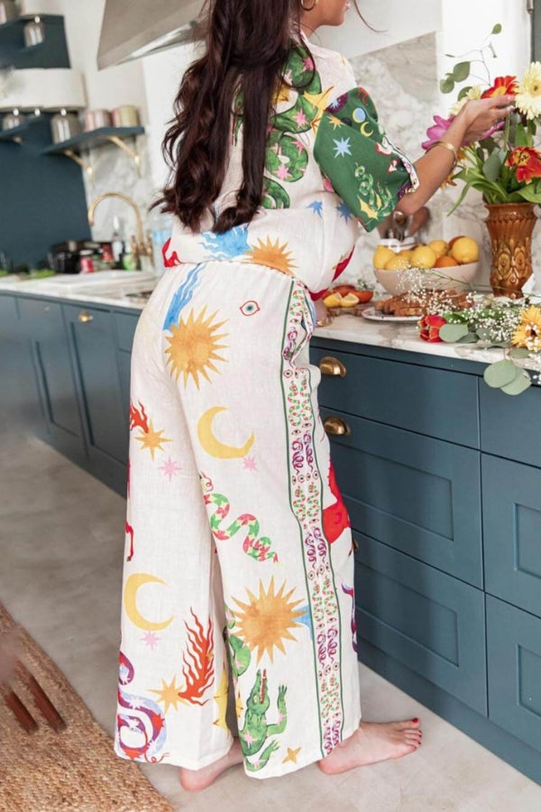 Bohemian Beauty Printed Shirt & Pants Set
