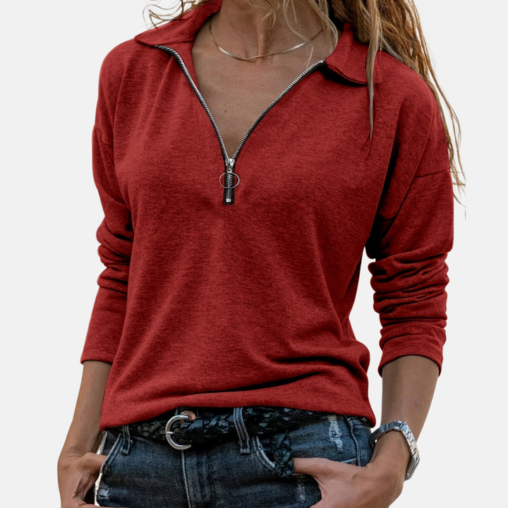 Sheena | Chic Long-Sleeved Zip Top