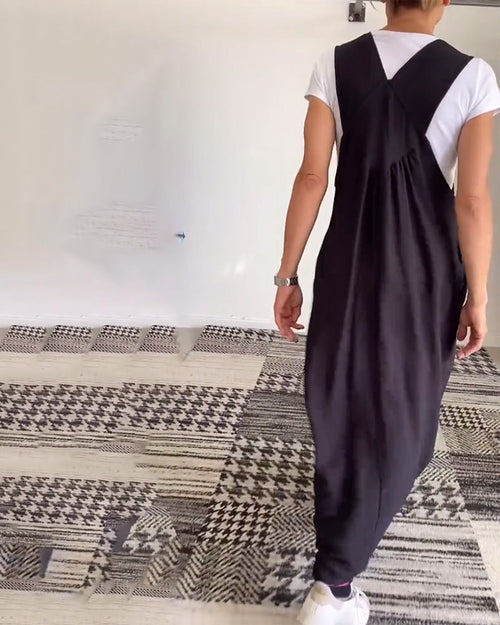 Casual Solid Colour Dress with Straps