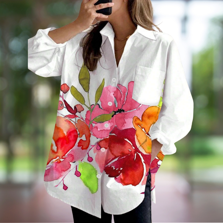 EVELORA™ | Floral Tie-Dye Top
