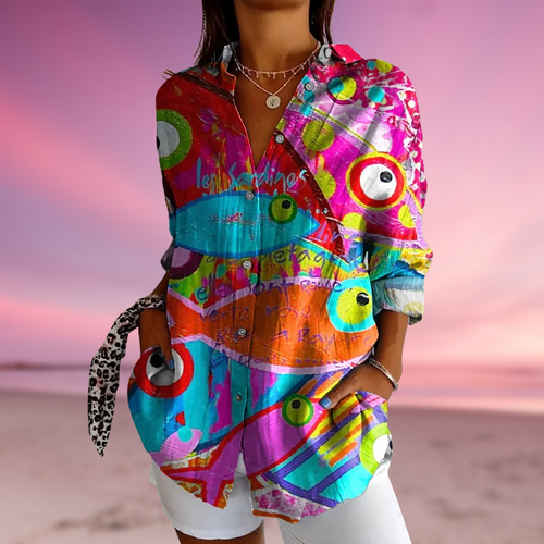 NERAIA™ | Fish Pattern Blouse