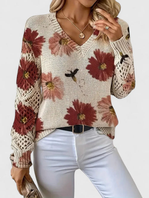 Aurélie | Elegant cardigan with floral pattern