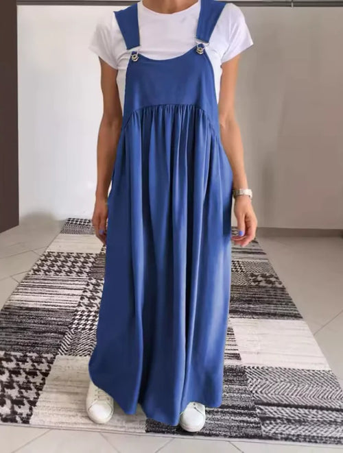 Casual Solid Colour Dress with Straps