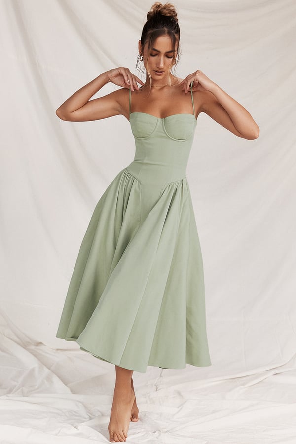 Sleeveless Midi Dress with Corset Fit – Attractive Fit