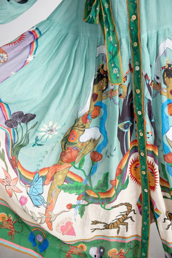 Capri™  Print Balloon Sleeve Midi Dress