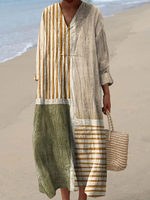 Women's Abstract Geometric Pattern Art Print Sleeveless Pocket Wrap Dress