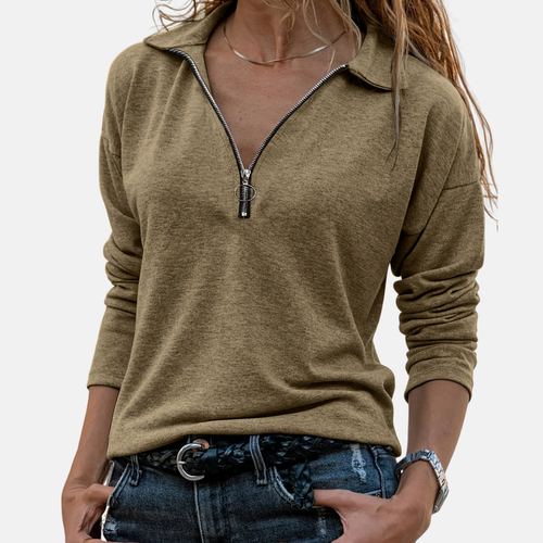 Sheena | Chic Long-Sleeved Zip Top