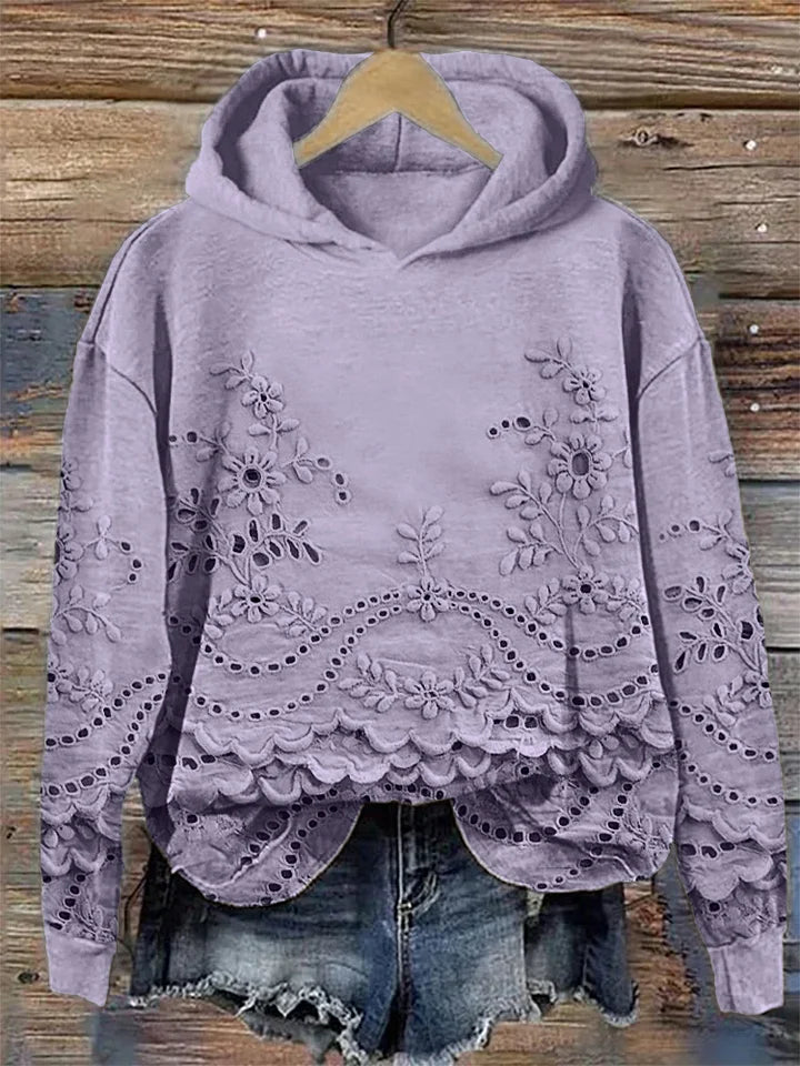 SACHZNA | Hoodie with Floral Embroidery